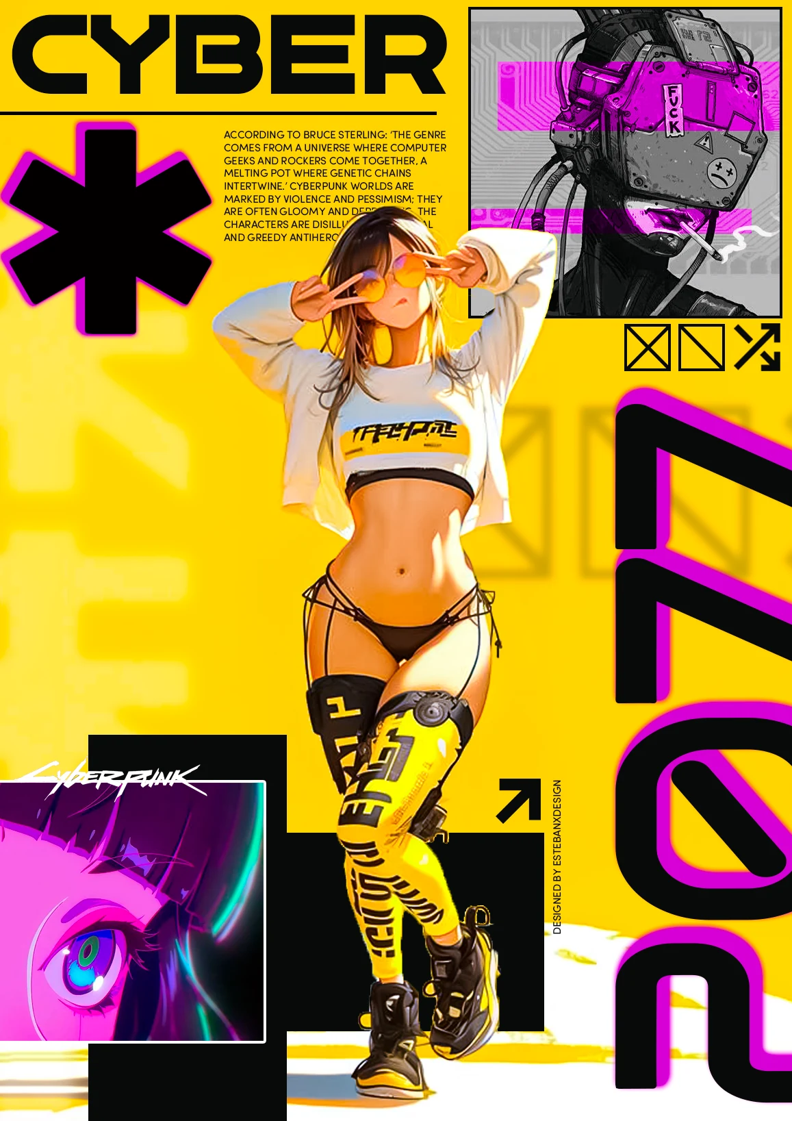 Poster Cyber Yellow Girl